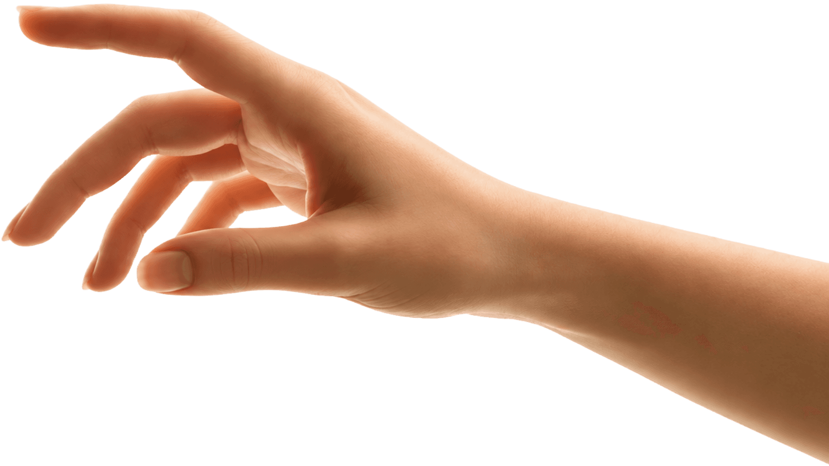 Your hand reaching toward Mia